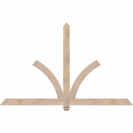 Ekena Millwork Redmond Smooth Timber Gable Bracket, Douglas Fir, 72"W x 45"H x 1 1/2"D x 3 1/2"F, 15/12 Pitch GBW072X45X0204RED00SDF